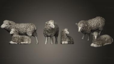 3D model shepherd and sheep (STL)